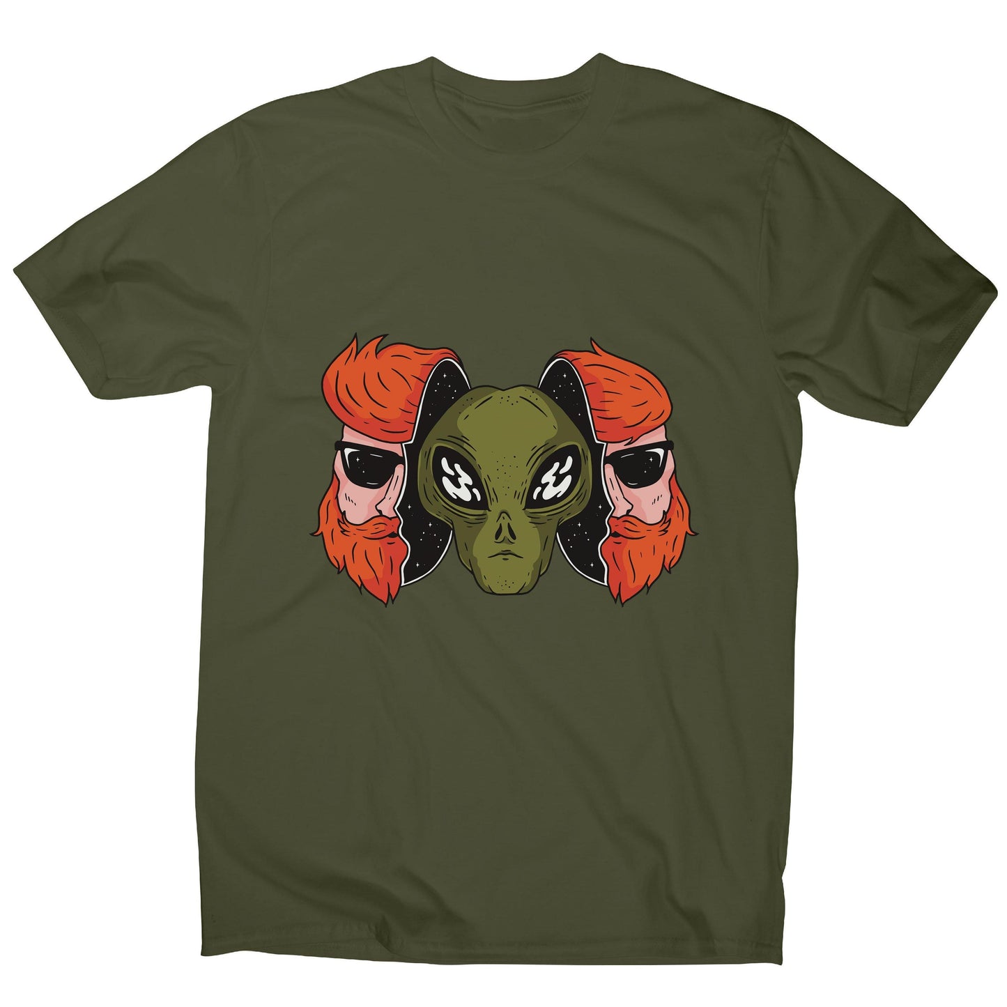 Hipster alien funny space men's t-shirt