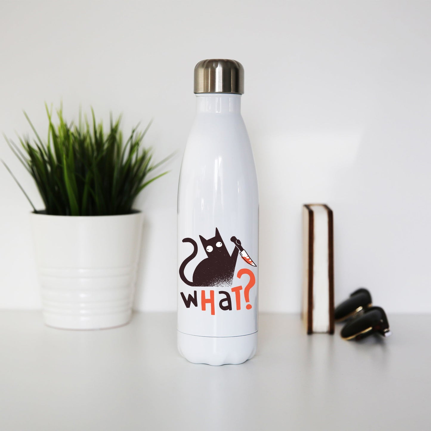 Murder cat funny Water bottle stainless steel reusable