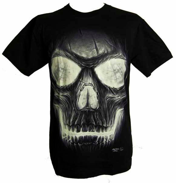 Various Horror - Large Glow Skull Men's T-shirt