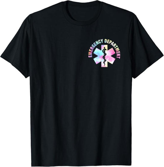 100% Cotton Emergency Nurse ER Nurse 2 Sided T-Shirt