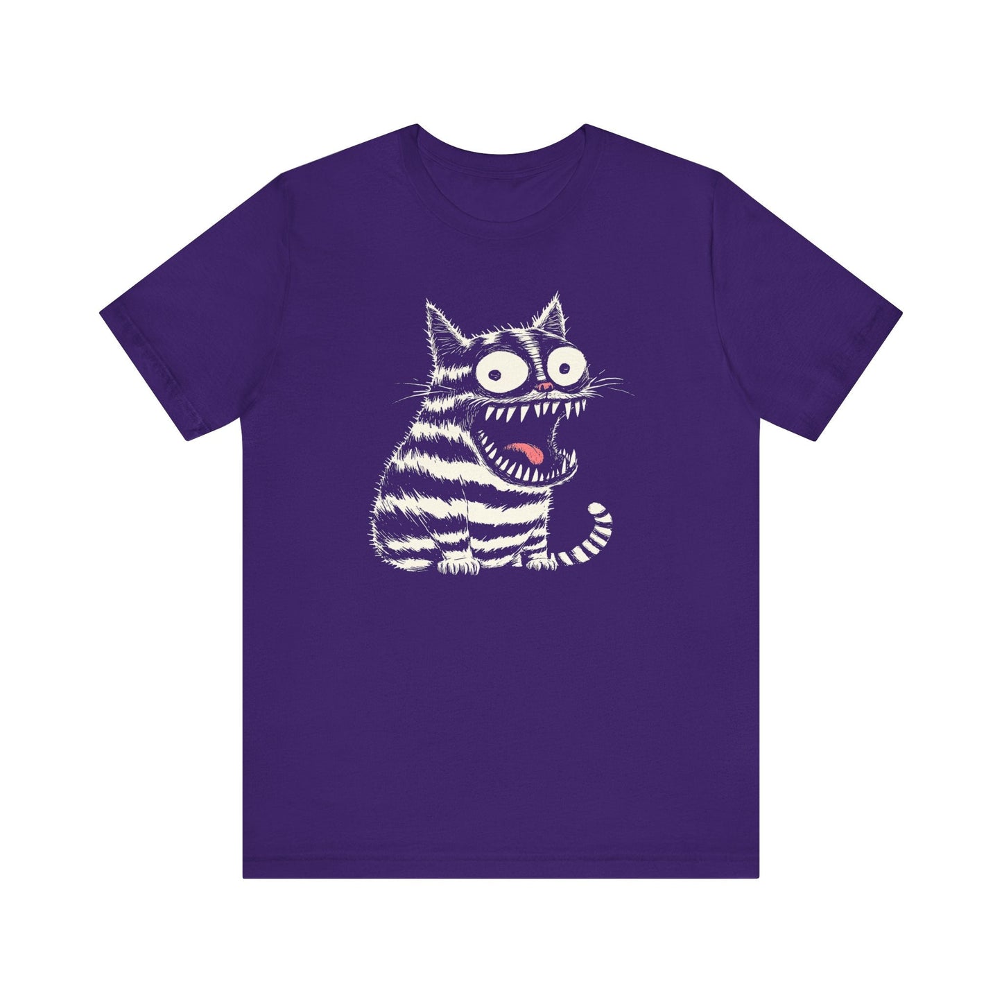 Quirky Striped Cat Graphic Tee