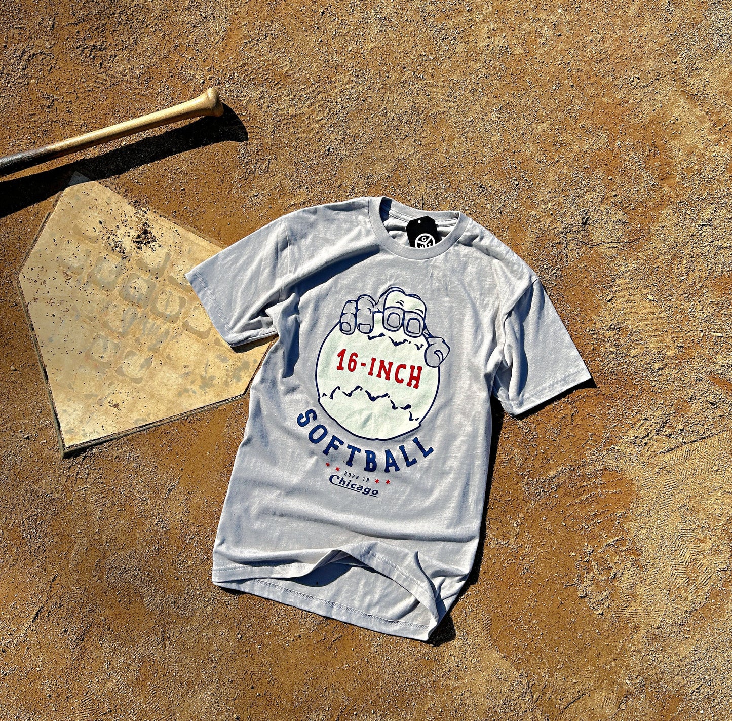 16-Inch Softball Chitown Clothing Mens T Shirt Grey