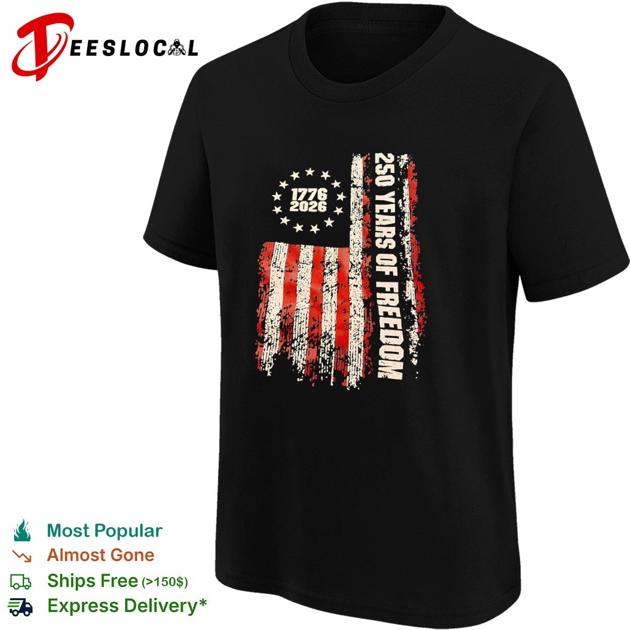 1776 2026 250 Years of Freedom American Flag United States Semiquincentennial shirt