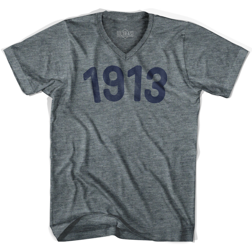 1913 Year Celebration Adult Tri-Blend V-neck Womens T-shirt