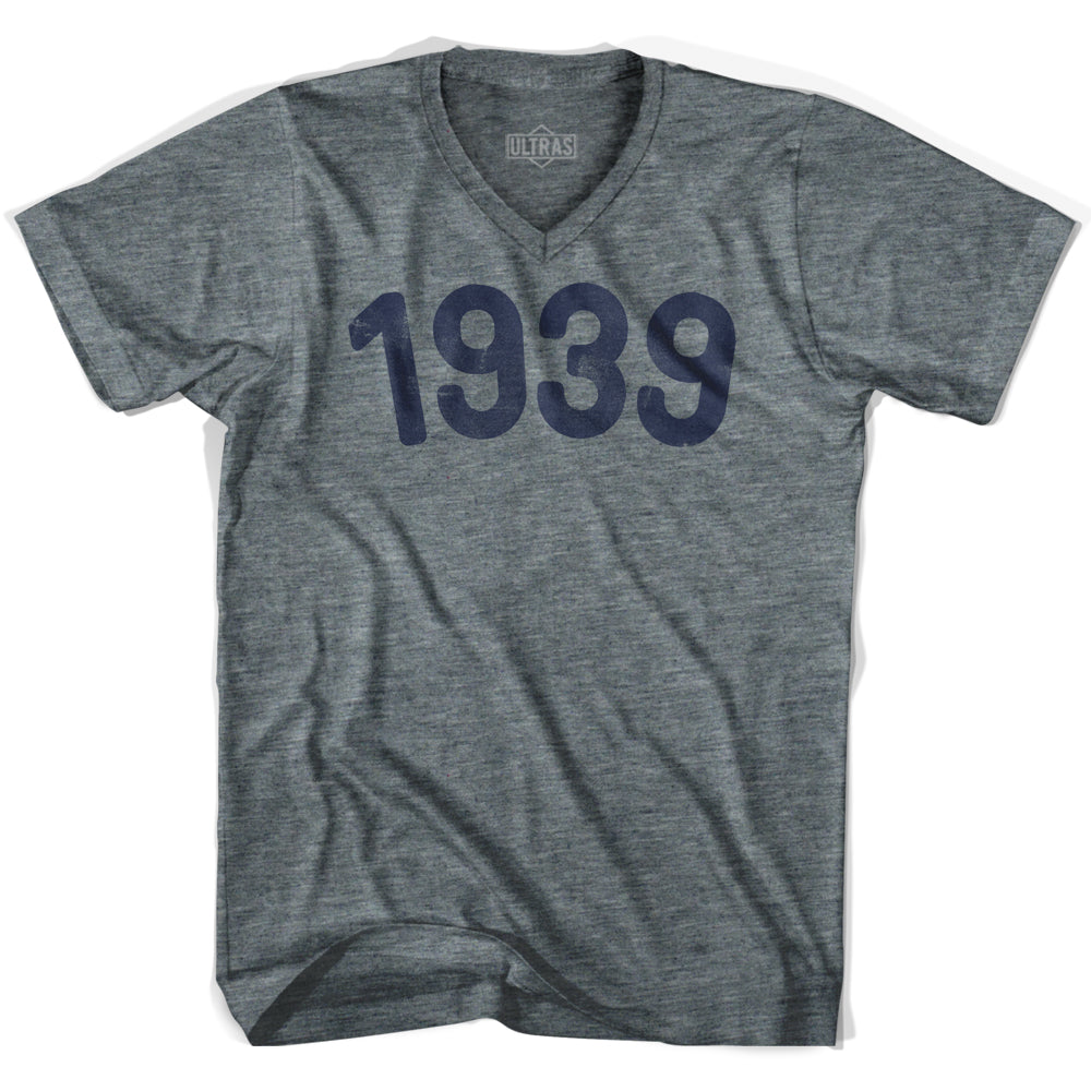 1939 Year Celebration Adult Tri-Blend V-neck Womens T-shirt