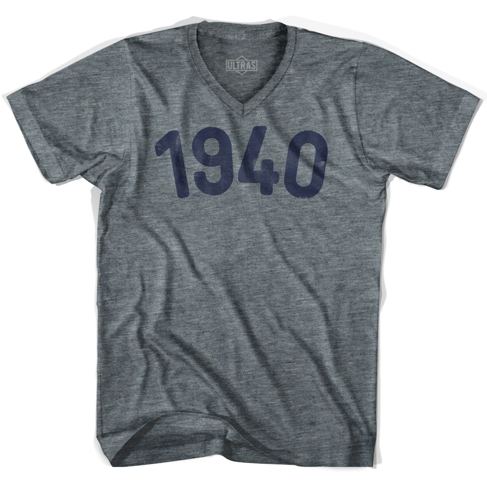 1940 Year Celebration Adult Tri-Blend V-neck Womens T-shirt
