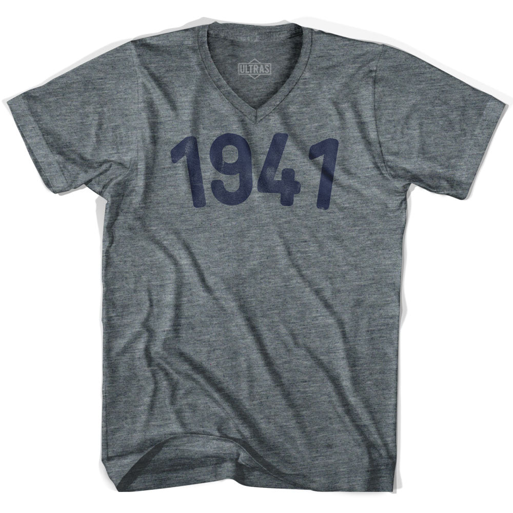 1941 Year Celebration Adult Tri-Blend V-neck Womens T-shirt