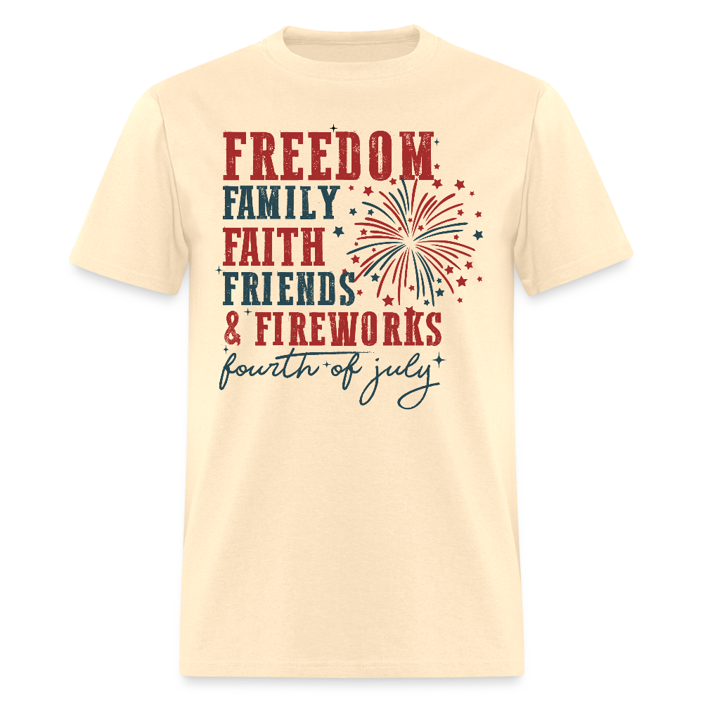 Freedom Family Faith Friends & Fireworks T Shirt