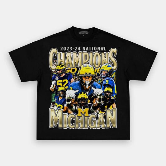 2023-24 NATIONAL CHAMPS - MICHIGAN V2 TEE Style001