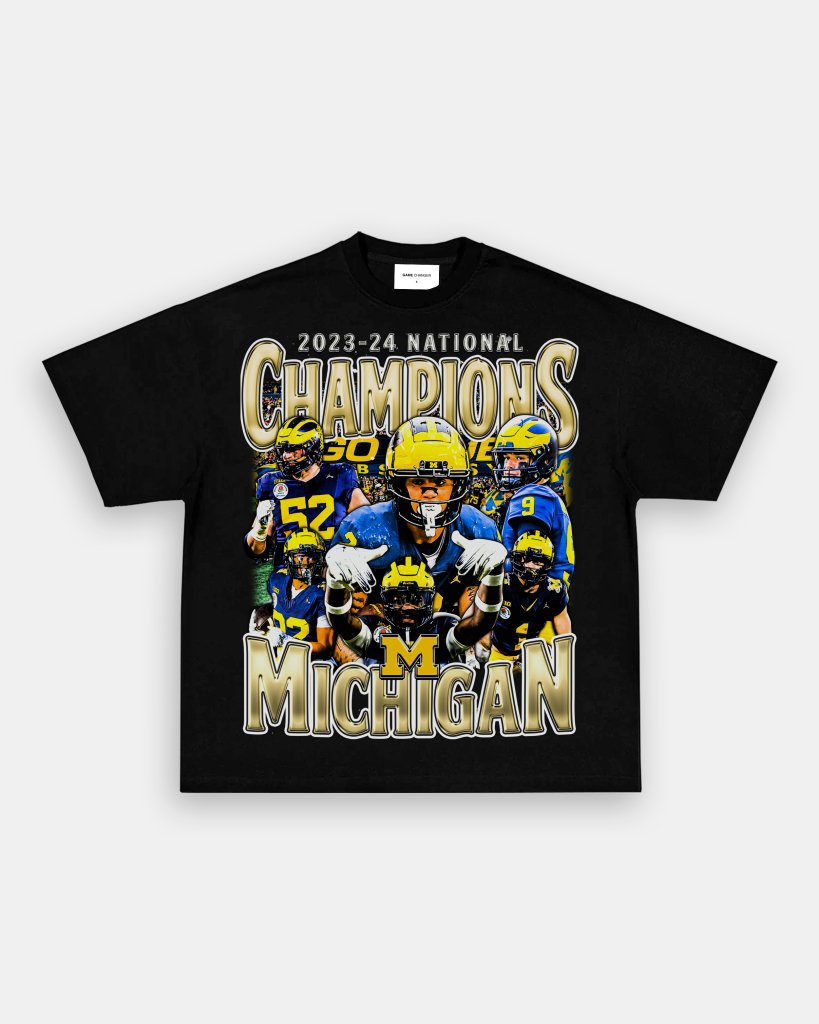 2023-24 NATIONAL CHAMPS - MICHIGAN V2 TEE Style002