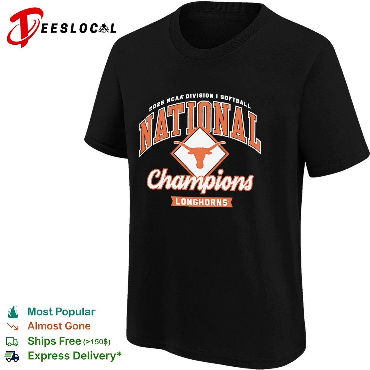 2026 NCAA Division I Softball National Champions Texas Longhorns World Series shirt