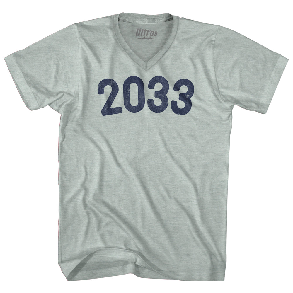 2033 Year Celebration Adult Tri-Blend V-neck T-shirt Style002