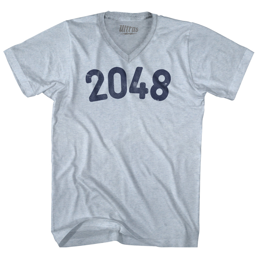 2048 Year Celebration Adult Tri-Blend V-neck T-shirt Style004