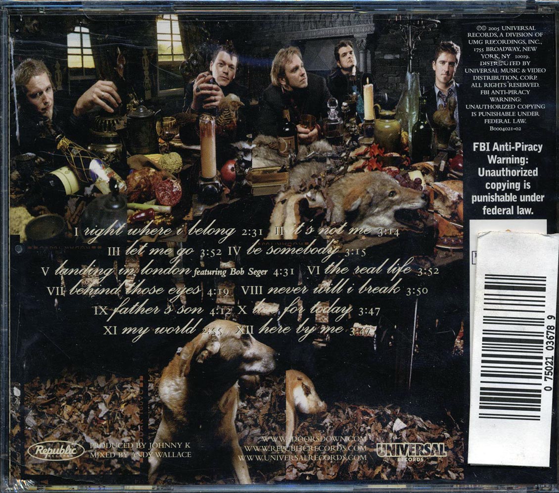 3 Doors Down Seventeen Days Music CD