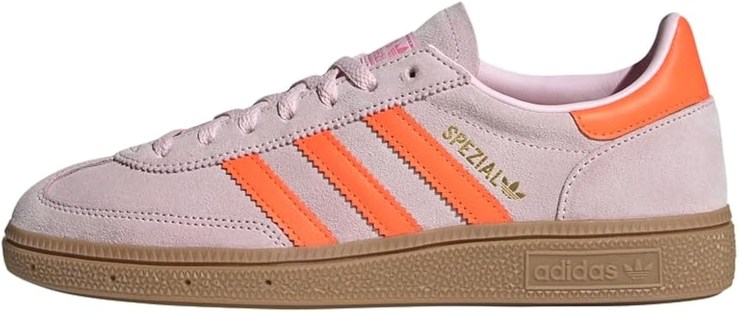 Handball Spezial Women's Shoes, Clear Pink/Solar Orange/Gum, Size 6.5