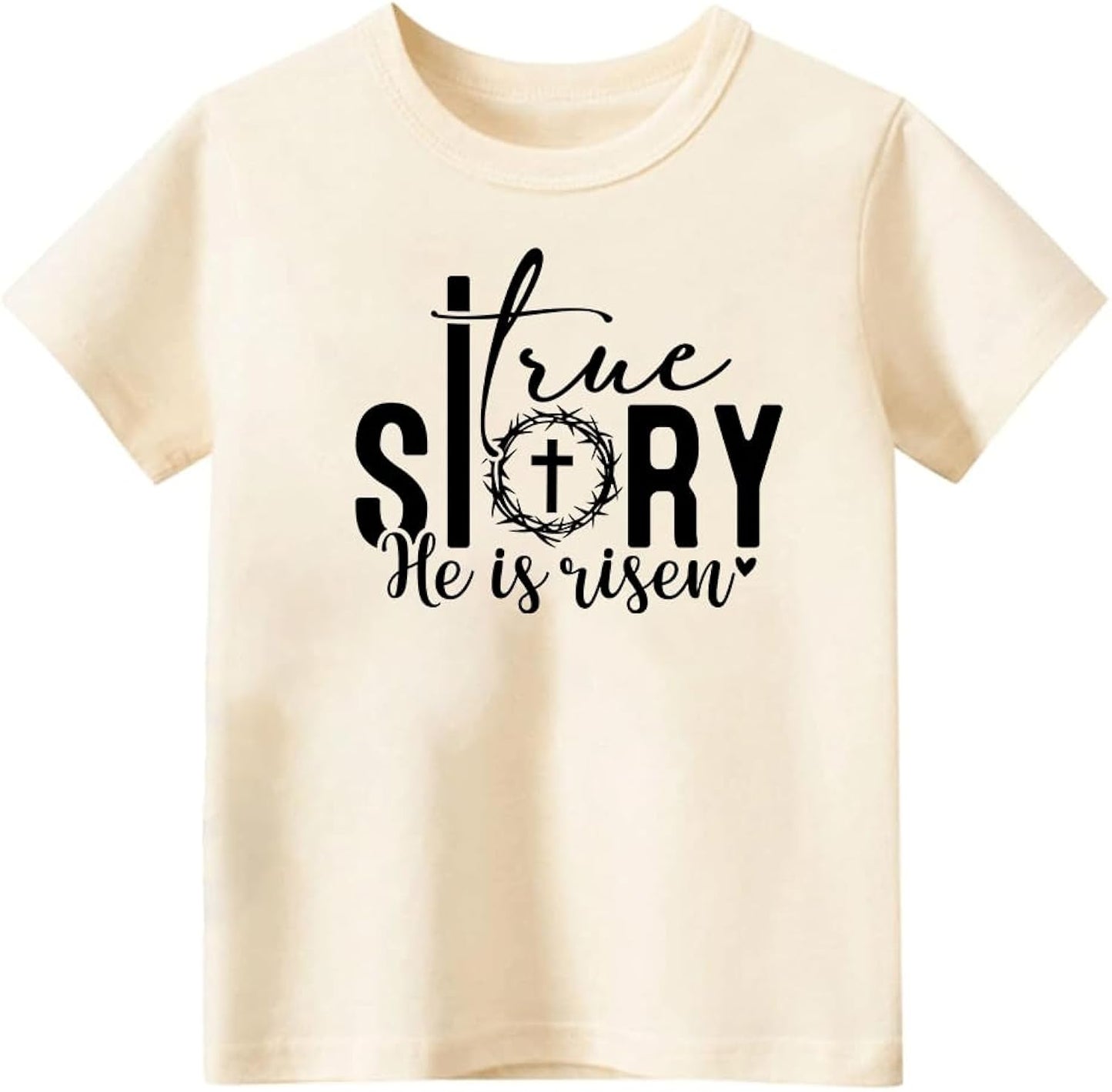 Kids Easter Shirt Toddler Boys Girls Short Sleeve Cross Christian Letters Bunny Print Jesus T-Shirt Top