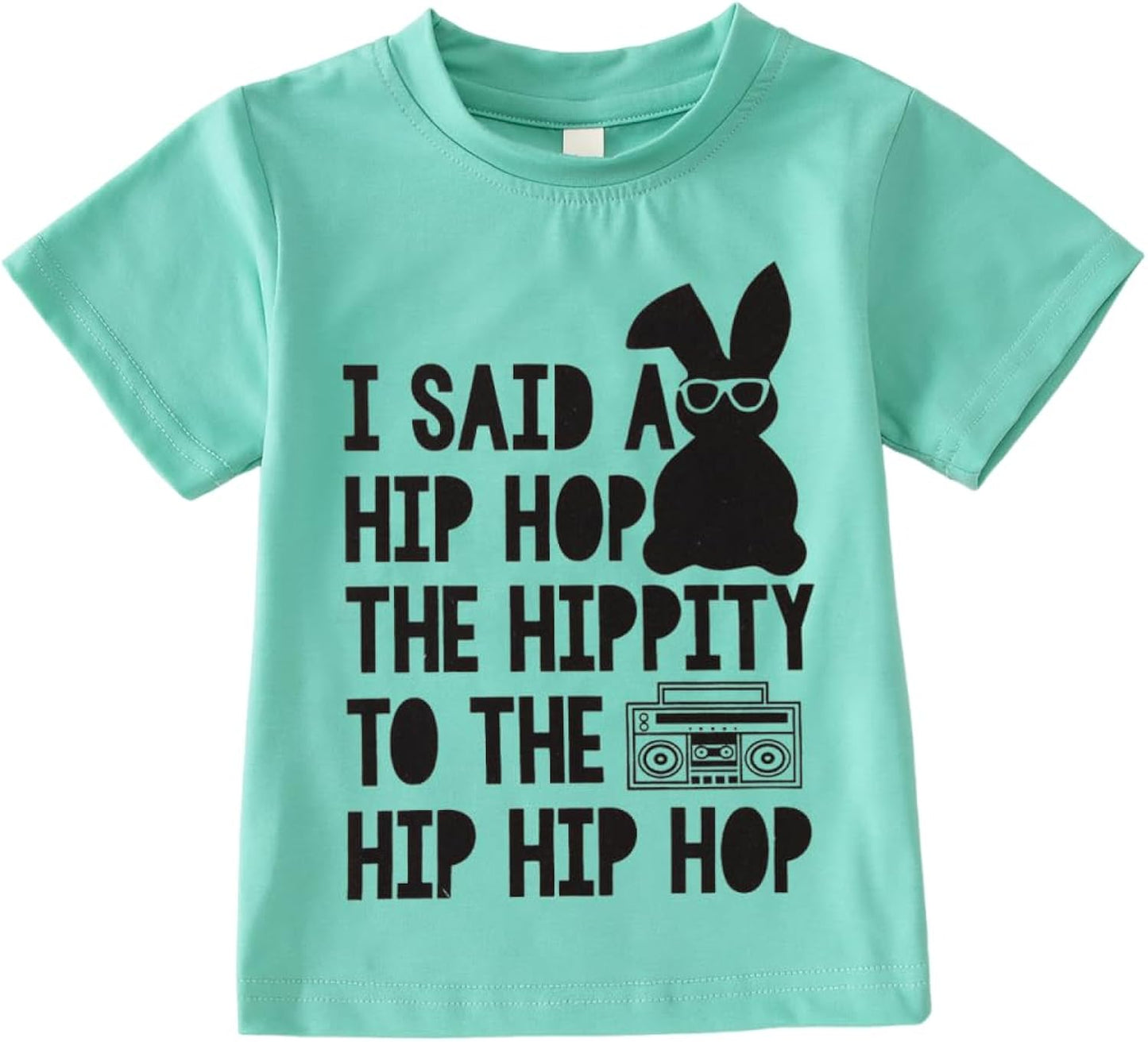 Baby Boy Easter Outfit Shirt Hip Hop Bunny Graphic T-Shirt Toddler Kid Easter Cool Rabbit Print Long Sleeve Tee Tops