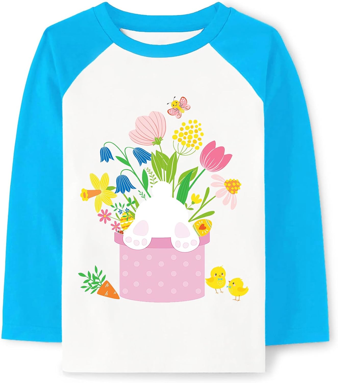 Boys Girls Easter Shirt Toddler Bunny Egg Hunt T-Shirt Raglan Long Sleeve Monster Truck Eggs Cavator Top for Kid 2-10T