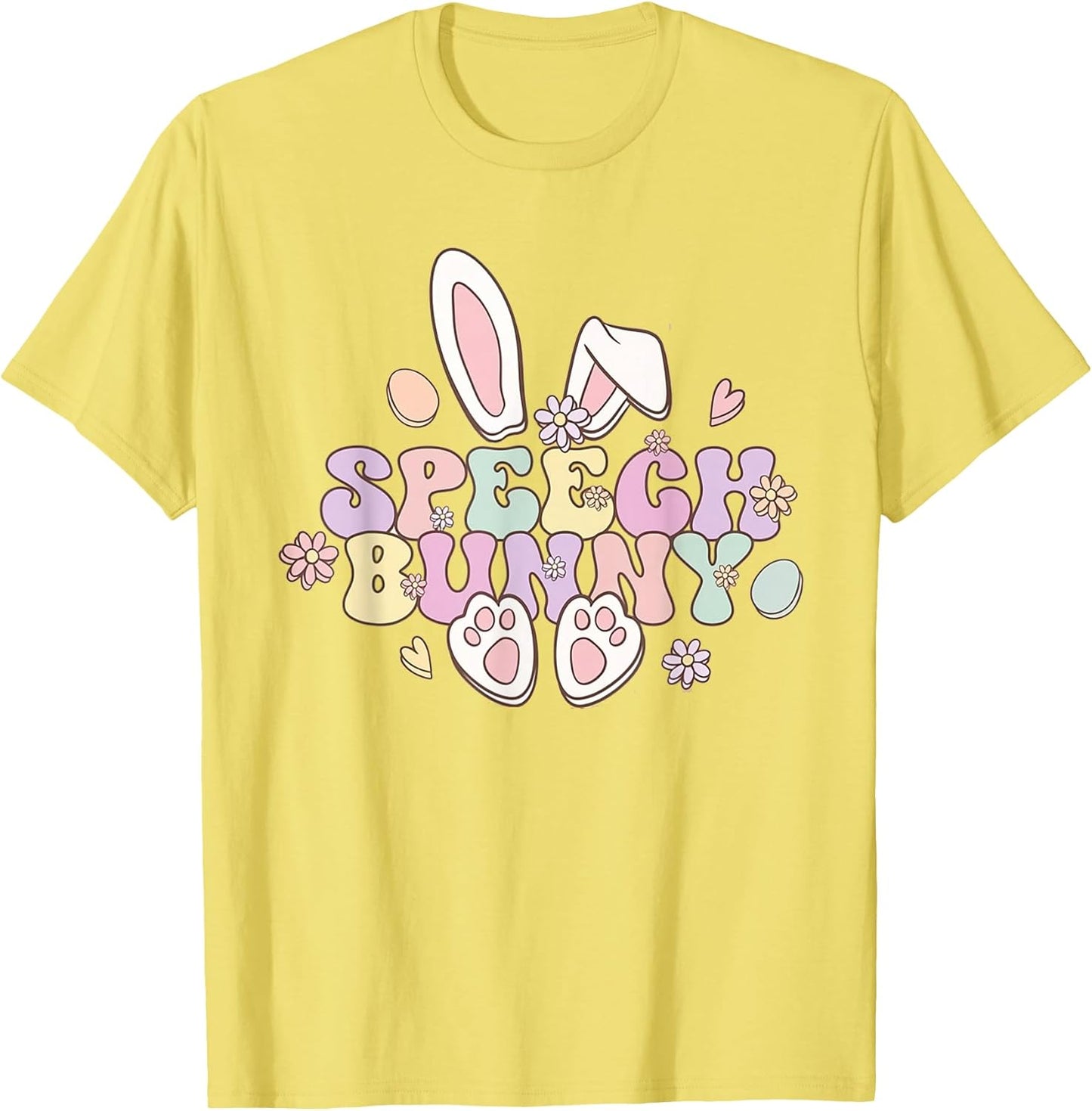 Groovy Retro Speech Bunny Easter Speech Pathologist SLP T-Shirt