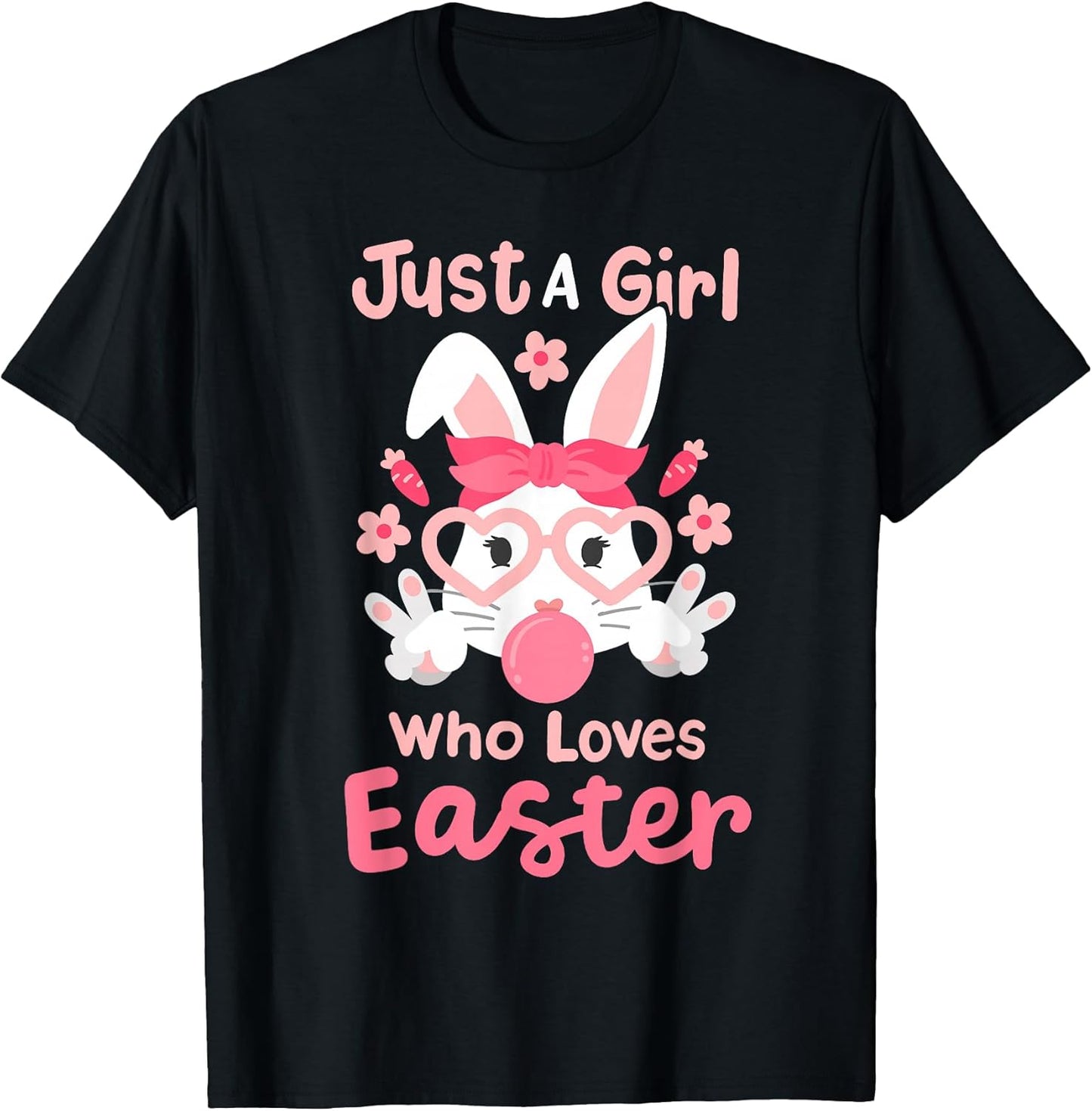 A Girl Who Loves Easter Cute Bunny Family Matching Kids T-Shirt