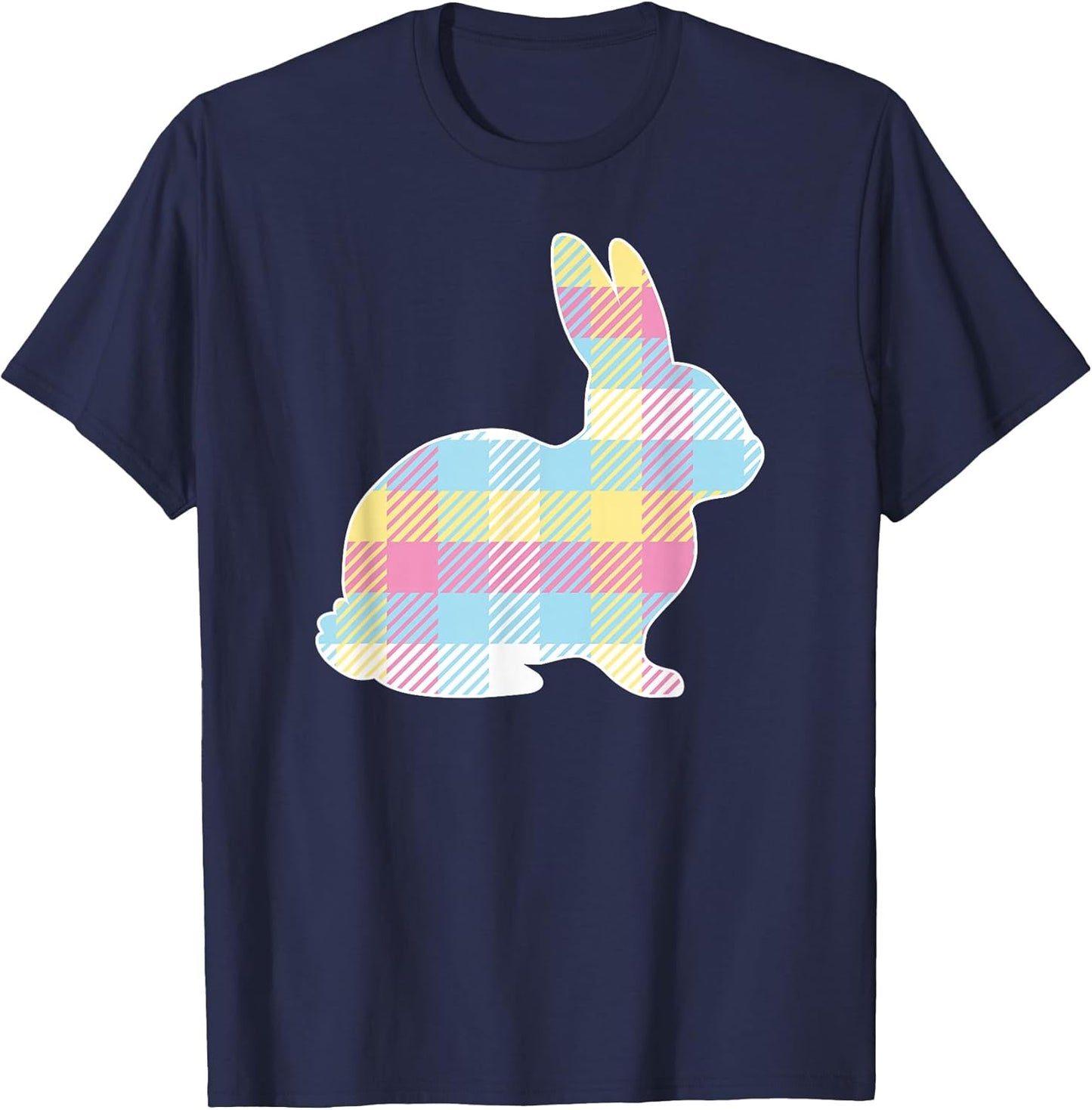Pastel Plaid Easter Bunny Rabbit T-Shirt
