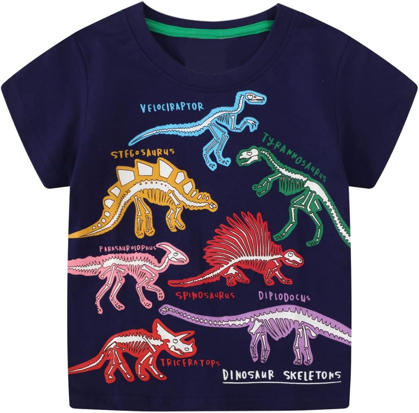 Toddler Boys T-Shirt Short Sleeve Shirt Dinosaur Print Cotton Summer Tops Tees Shark Graphic 2-7T