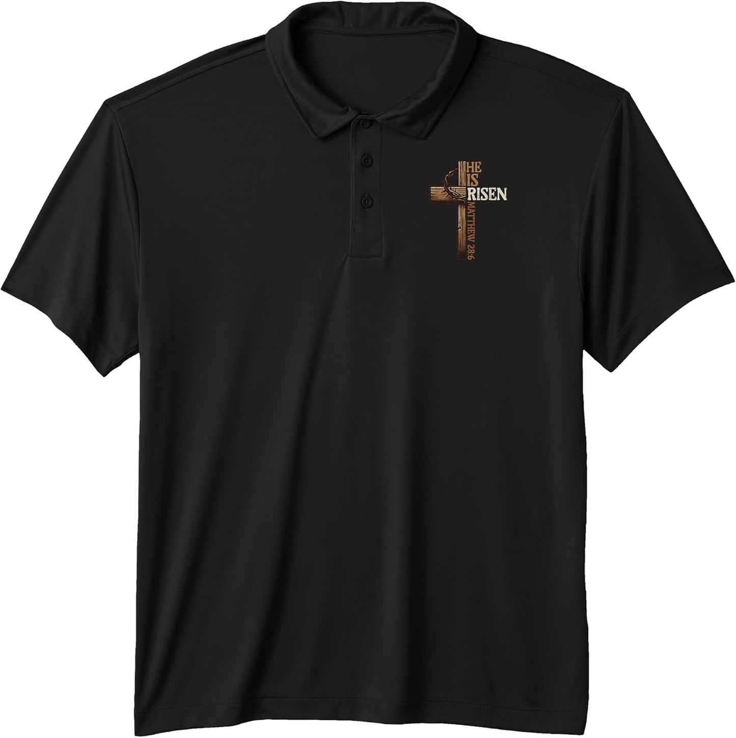 Easter Cross He is Risen Jesus Christian Men Women Kid Youth Performance Polo Shirt