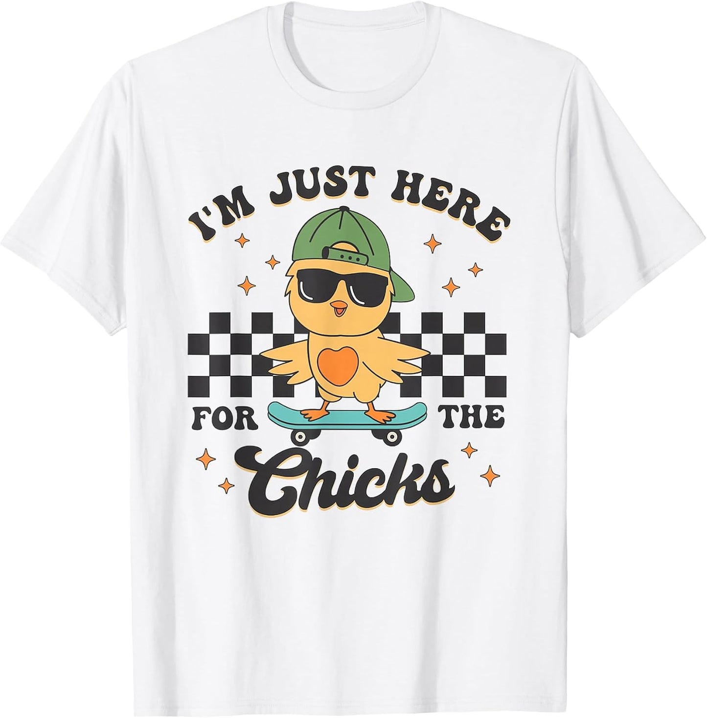 Retro I'm Just Here For The Chicks Easter Toddler Kids T-Shirt