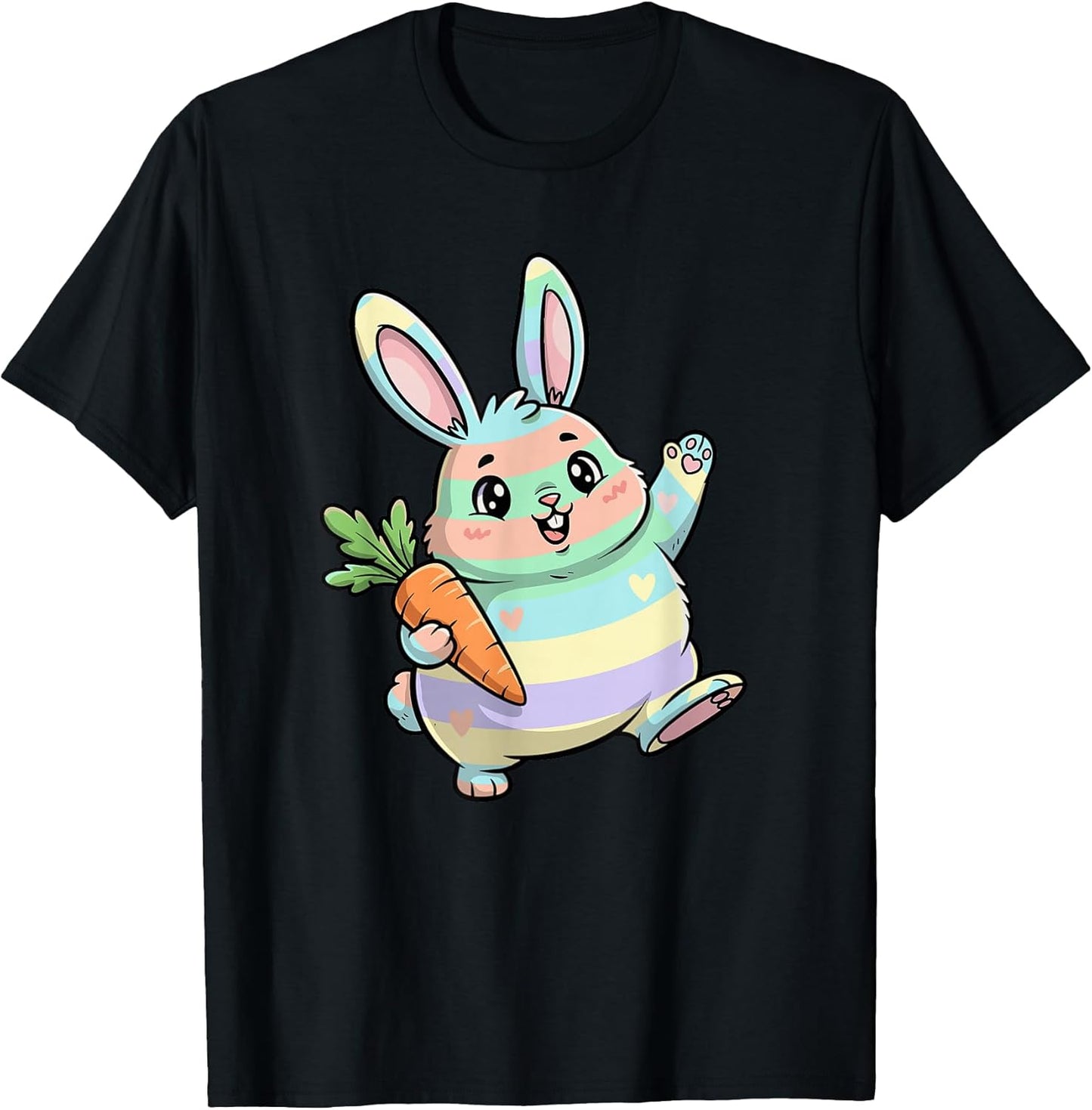 Cute Chubby Pastel Easter Bunny with Carrot T-Shirt