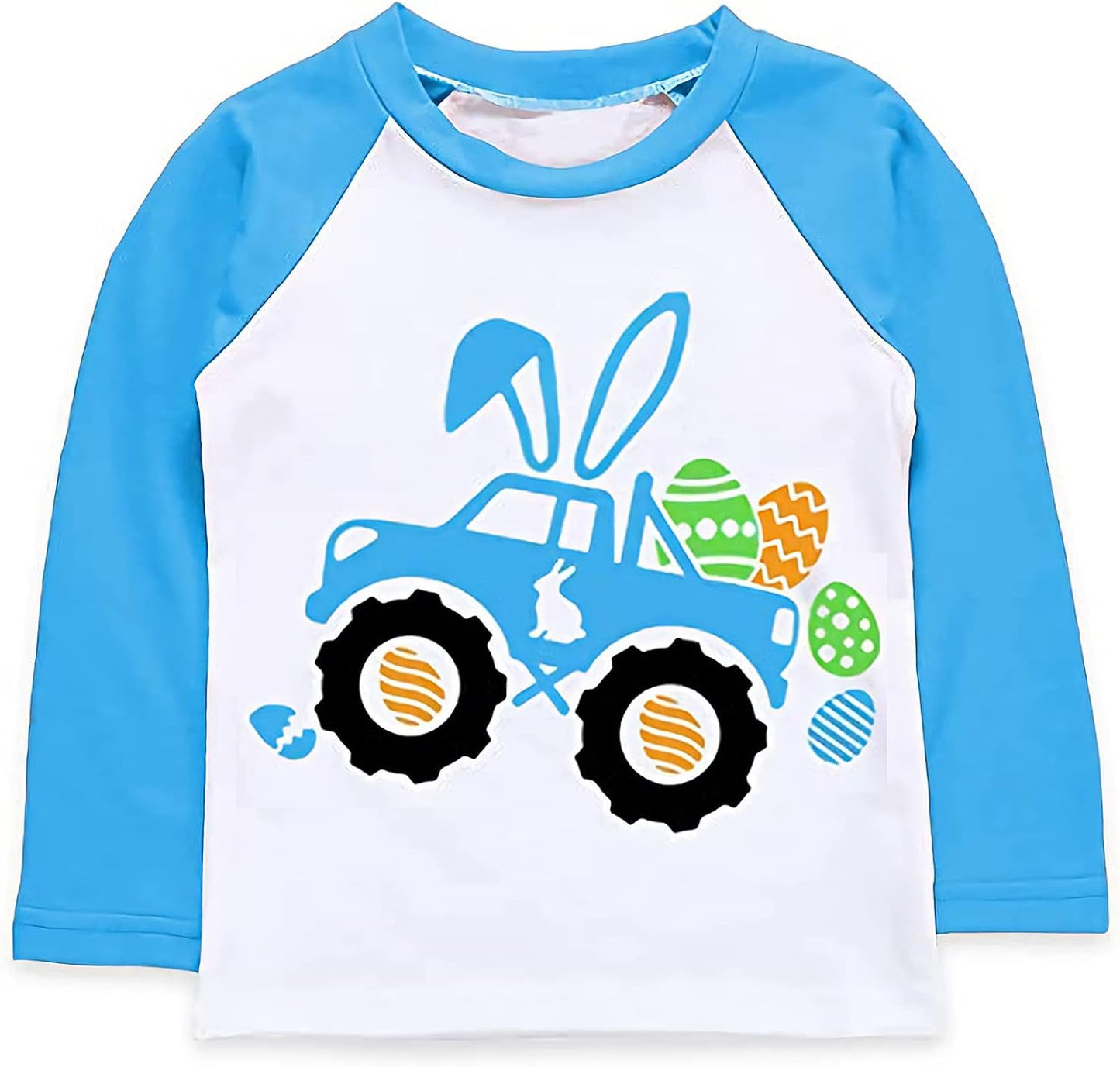 Kids Easter T-Shirt Toddler Easter Egg Tee Long Sleeve Shirt