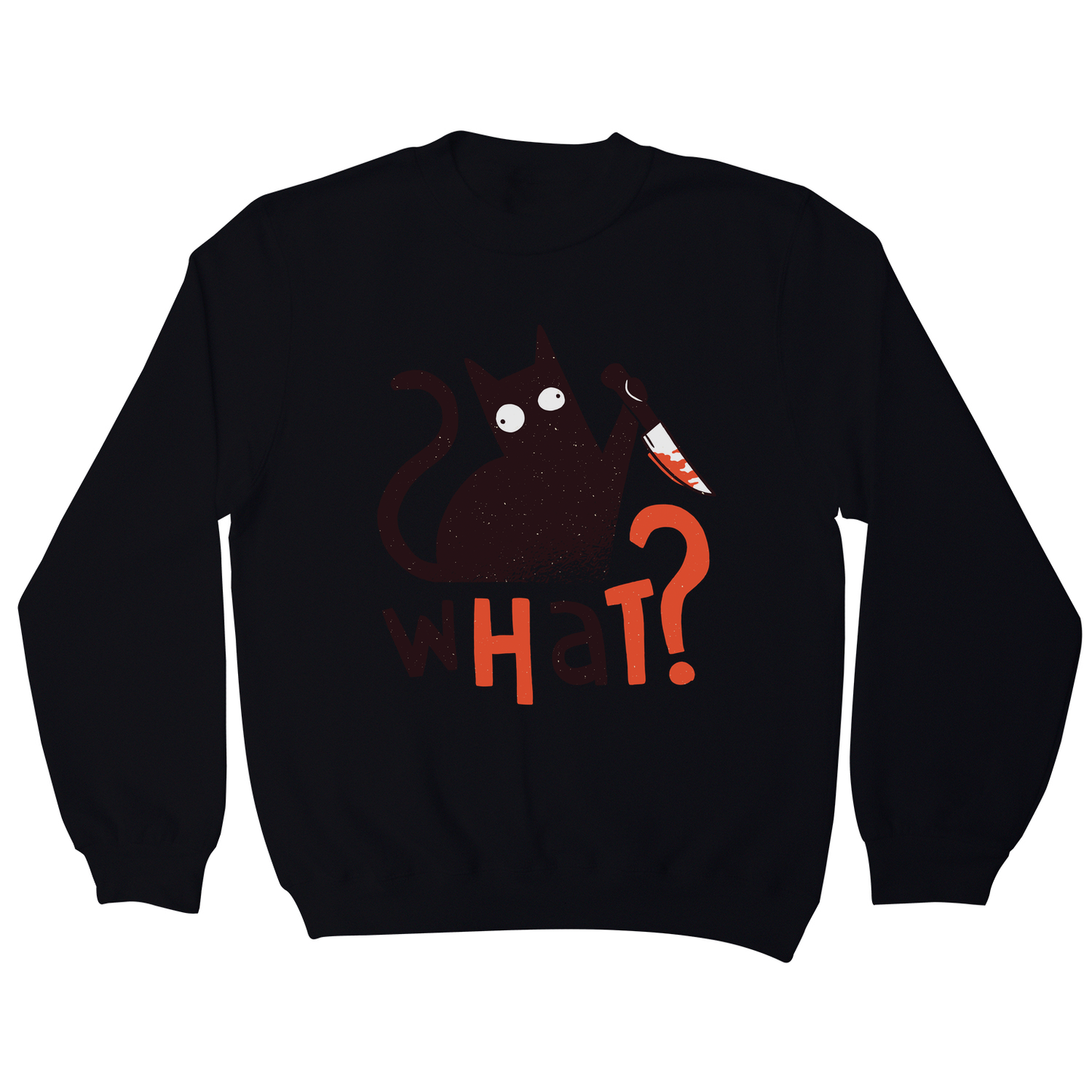 Murder cat funny scary sweatshirt