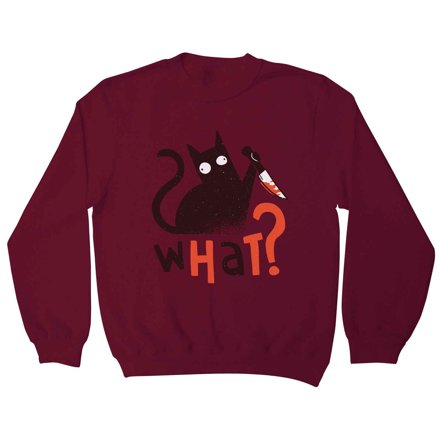 Murder cat funny scary sweatshirt