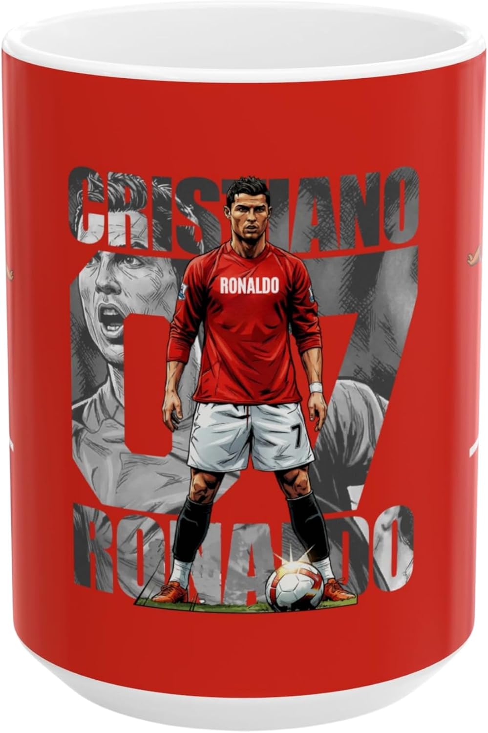 Ronaldo 7 Portugal Mug | Goat #7 Soccer Fan Gift | Funny Ceramic Coffee Cup 11oz & 15 oz