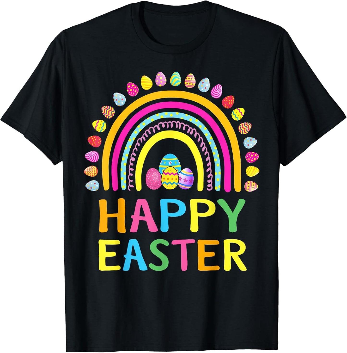 Happy Easter Bunny Easter Egg Hunt Easter Women Girl Rainbow T-Shirt