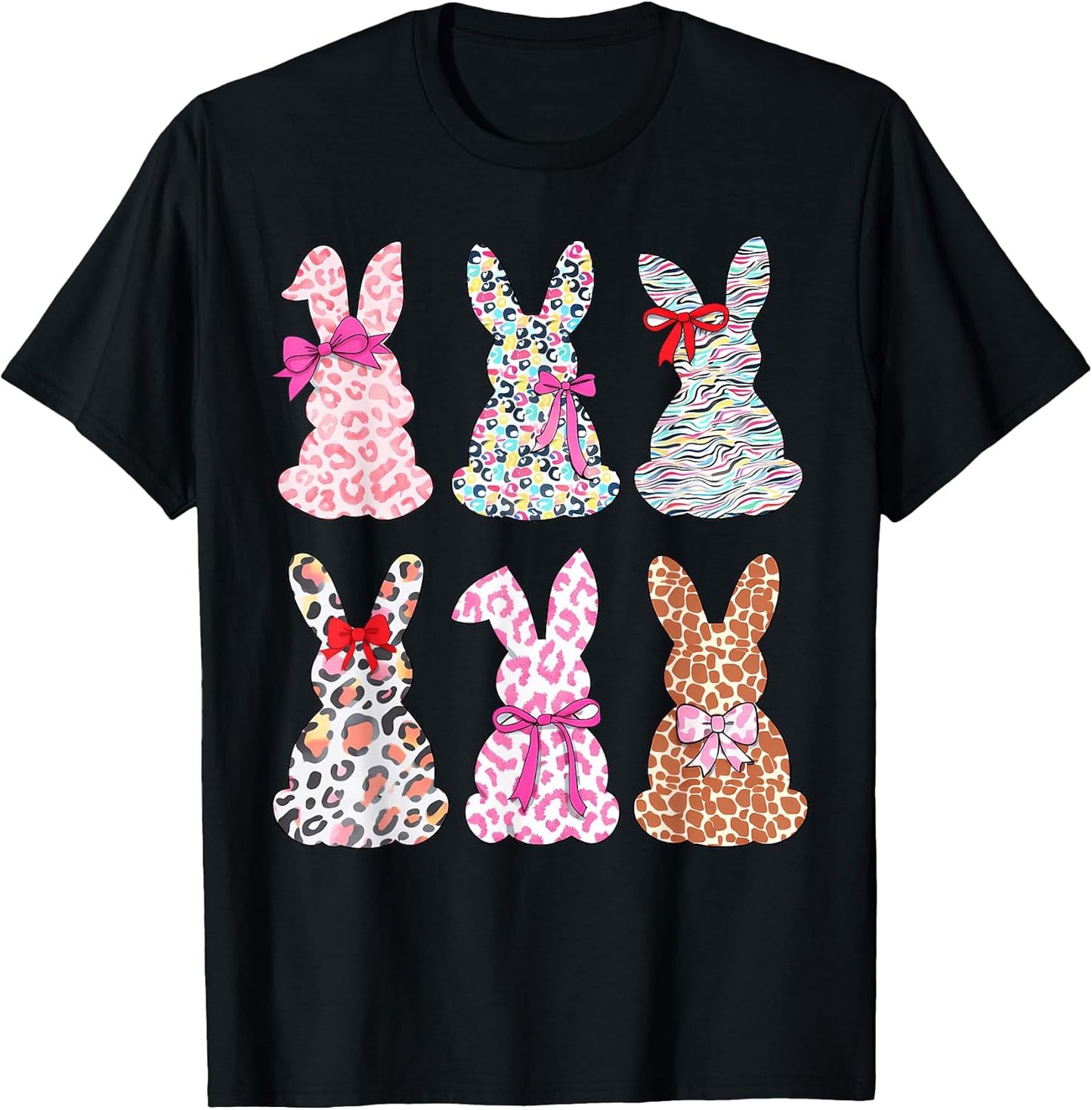 Women Girls Easter Bunny Leopard Happy Easter Day Women Girl T-Shirt