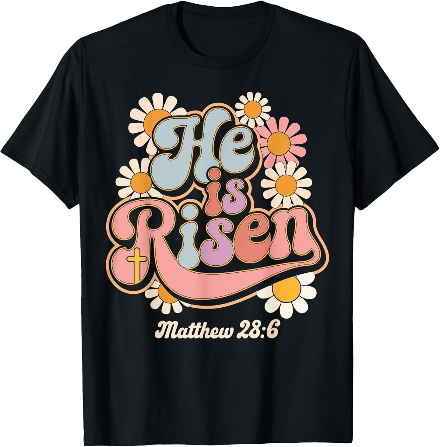 He is Risen Groovy Retro Style for Christian Easter T-Shirt