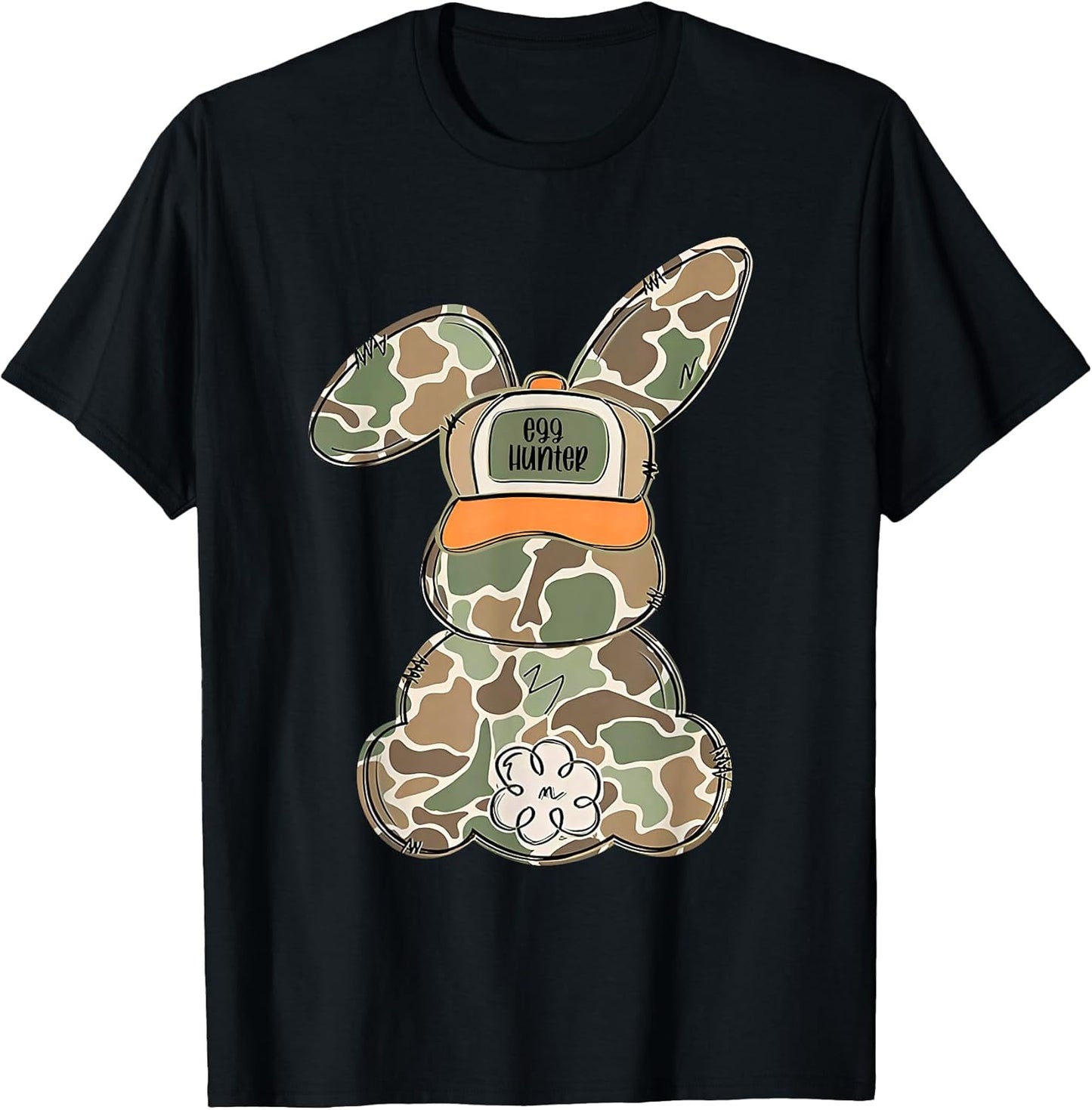 Cute Bunny Egg Hunter Rabbit Camouflage Easter Couples Boys T-Shirt