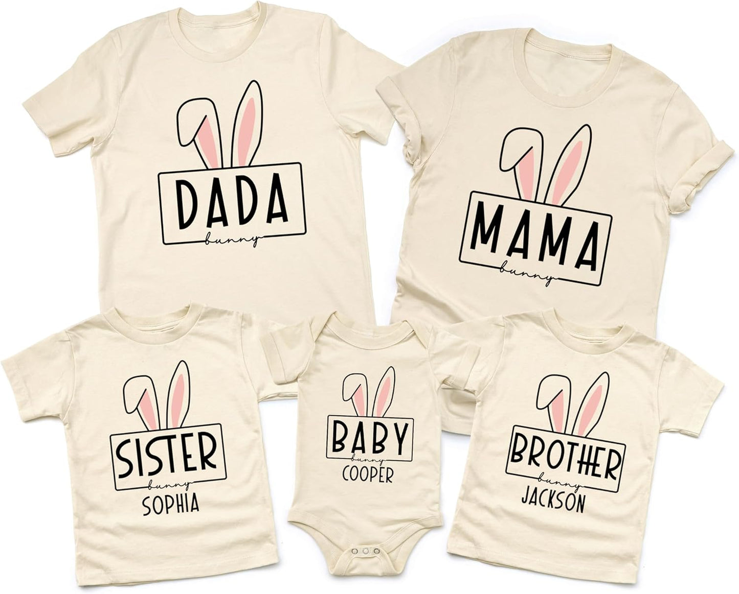 Matching Easter Outfits for Family | Customizable Family Easter Shirts, Mama, Dada, Sister, Brother, Baby Bunny | Siblings Matching Easter Shirts