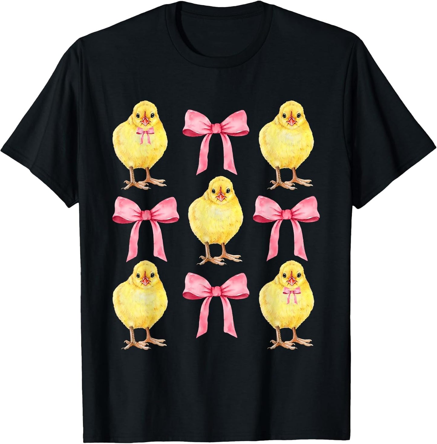 Funny Easter Chick Pink Coquette Bows Easter Day