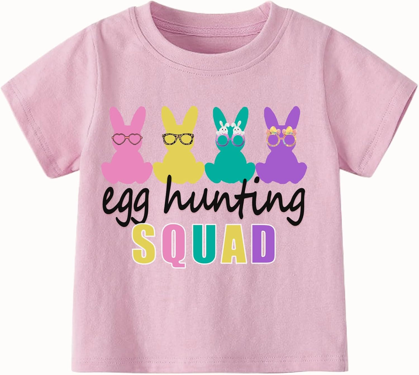 Girls Easter Shirts Kids Cotton Graphic Tees Casual T-Shirts 3-7 Years
