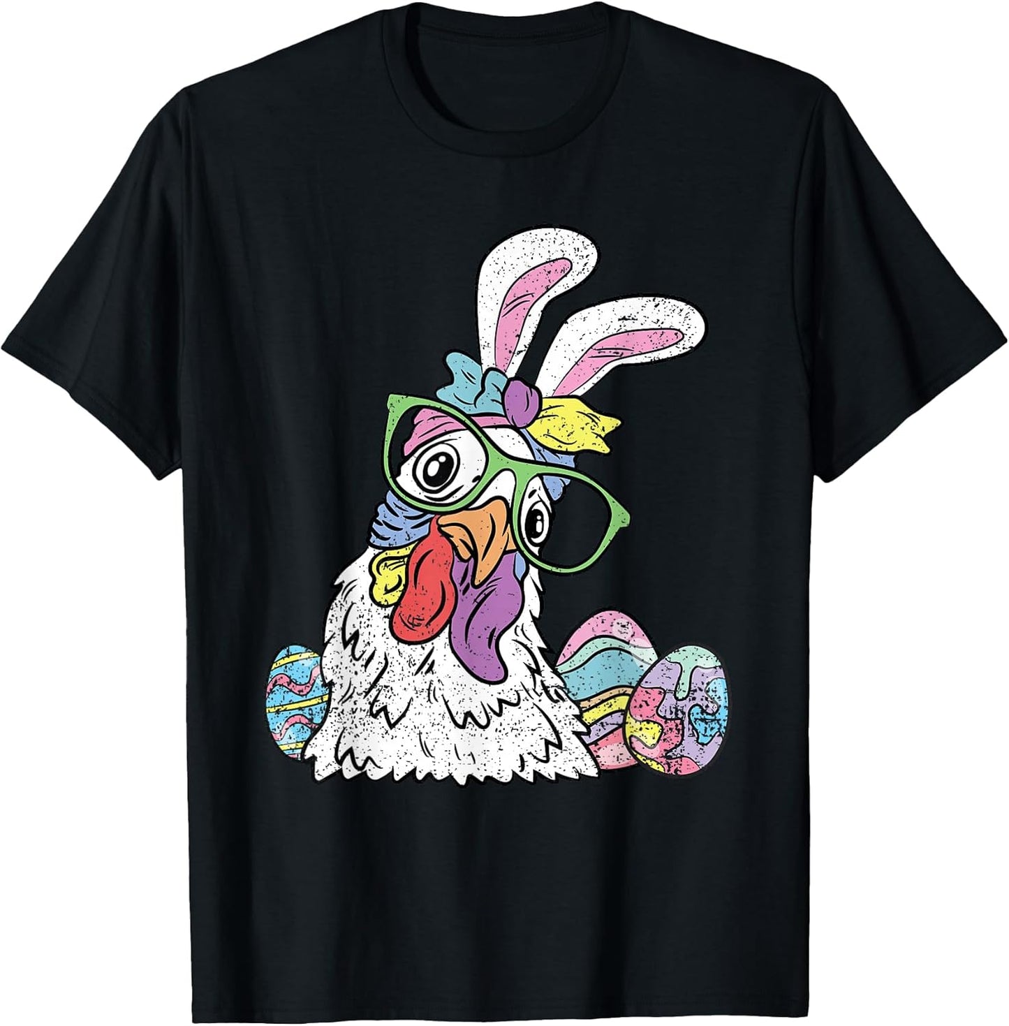 Chicken Egg Hunting Easter Bunny Ears Farm Animal Spring T-Shirt