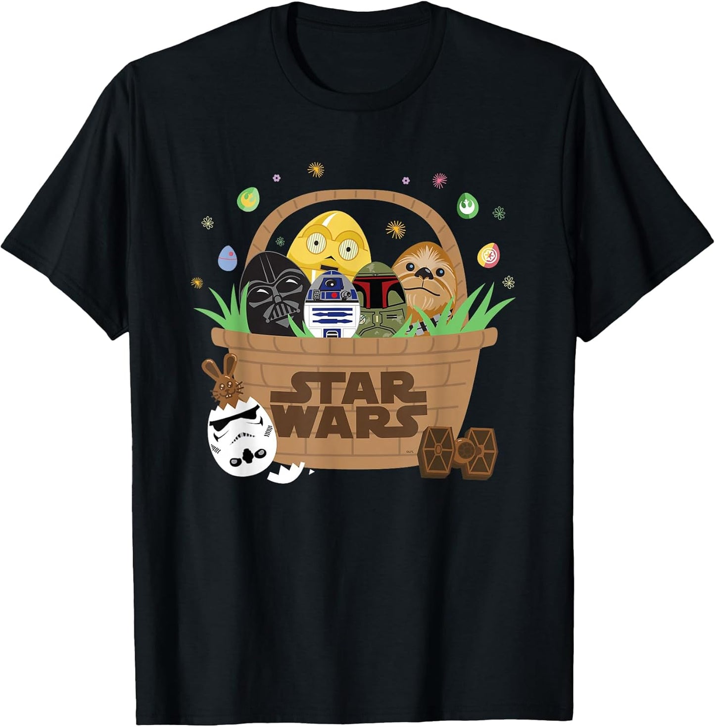 Classic Characters Easter Eggs Basket Funny Spring T-Shirt