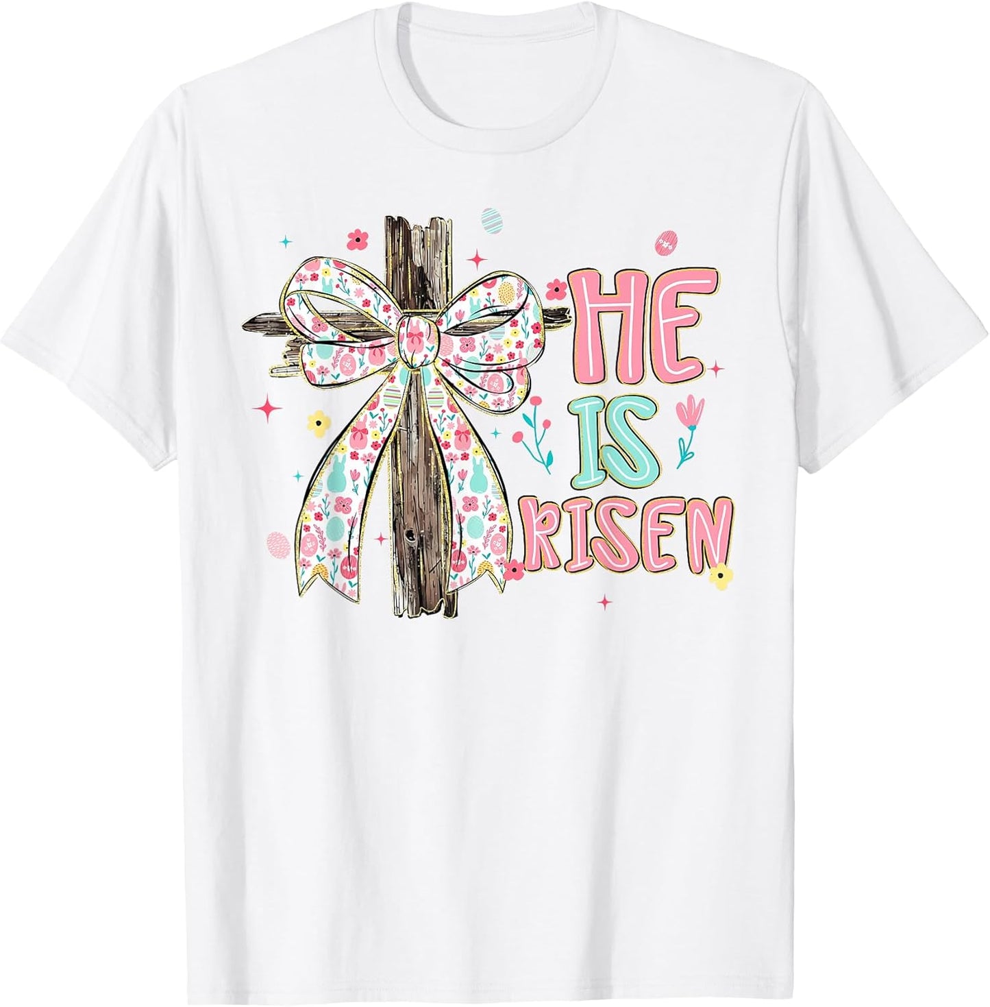 He is Risen Jesus Christian Happy Easter Day Women Kids Girl T-Shirt