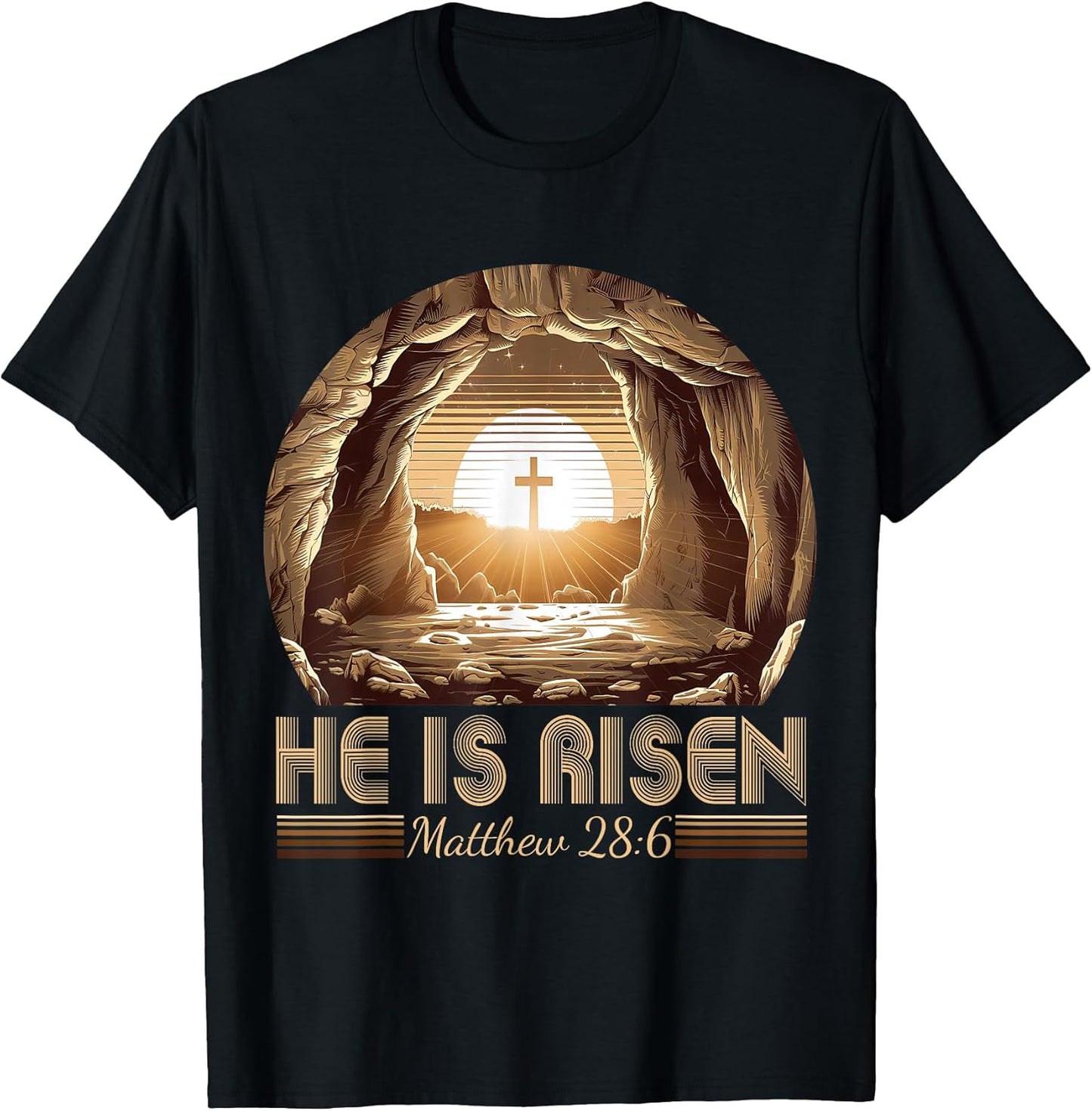 Easter Christian He is Risen Jesus Empty Tomb Men Women Kids T-Shirt