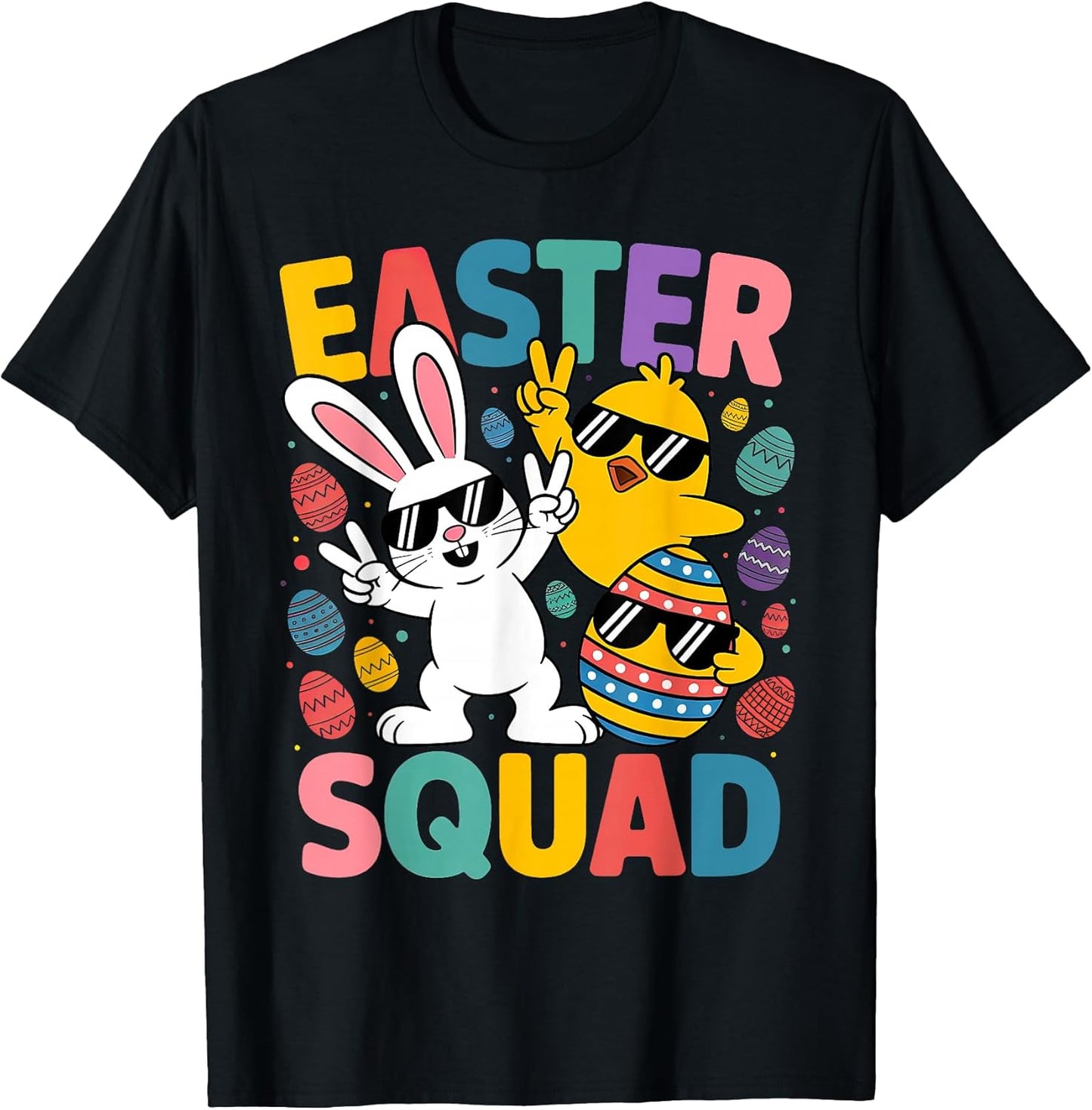 Easter Squad Bunny Chick Egg Dabbing Funny Easter Day Kids T-Shirt