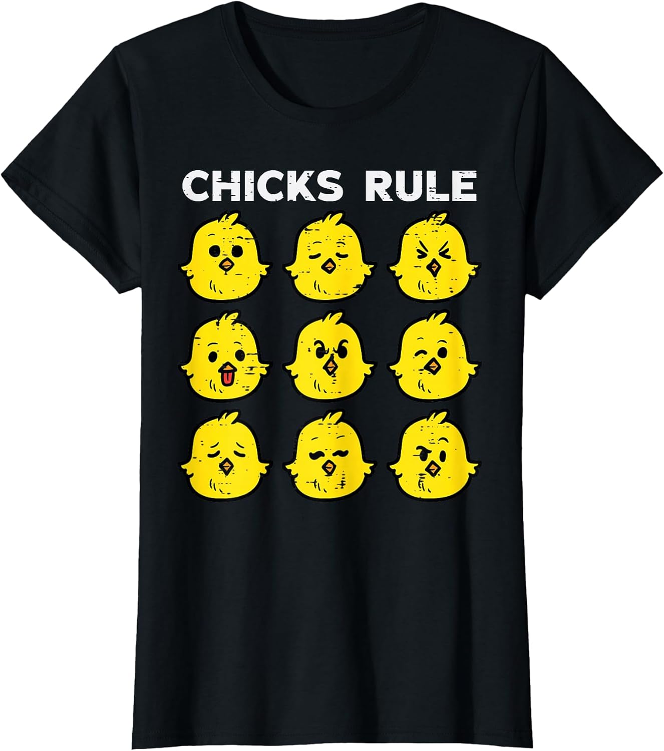 Chicks Rule Funny Happy Easter Day Women Ladies Girls Kids T-Shirt