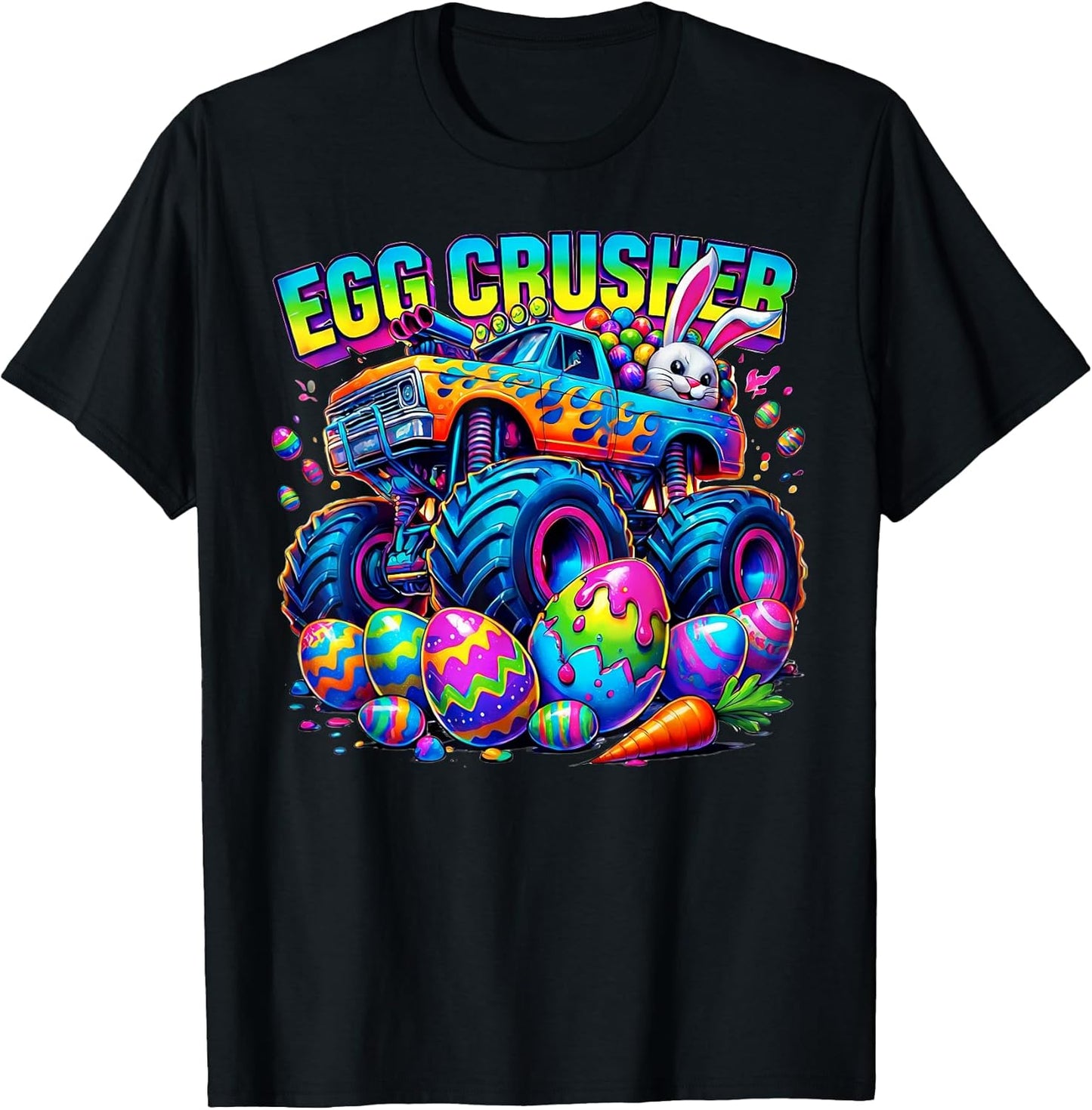 Egg Crusher Monster Truck Easter Bunny Boys Kids Toddler T-Shirt