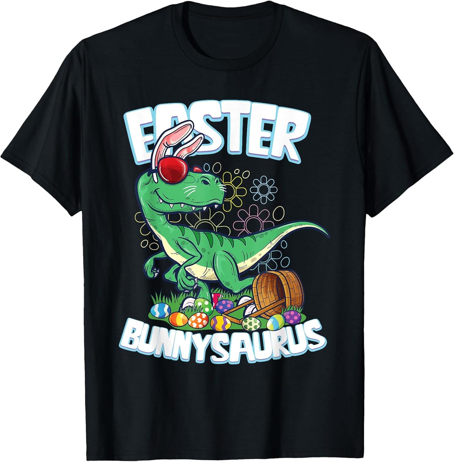 Easter Dinosaur Shirt Bunny Egg Hunt Kids Boys Velociraptor T-Shirt
