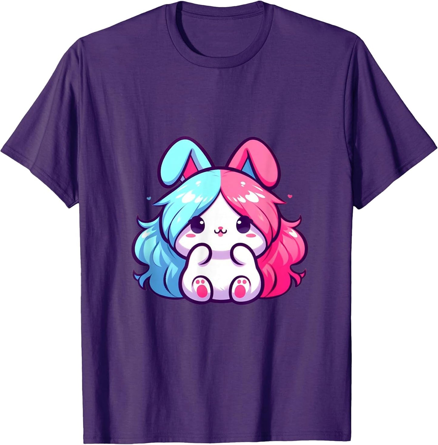 Cute Blue Pink Bunny Kawaii Easter Pastel 90s Style T-Shirt