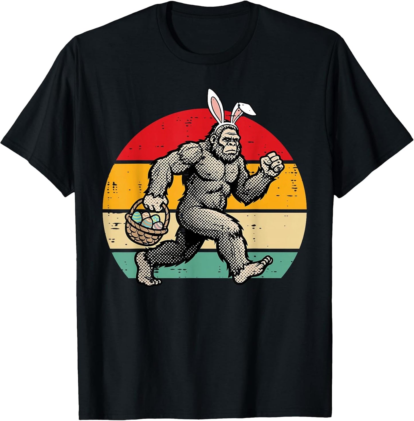 Easter Bigfoot Bunny Ears Egg Hunt Sasquatch Men Women Kids T-Shirt